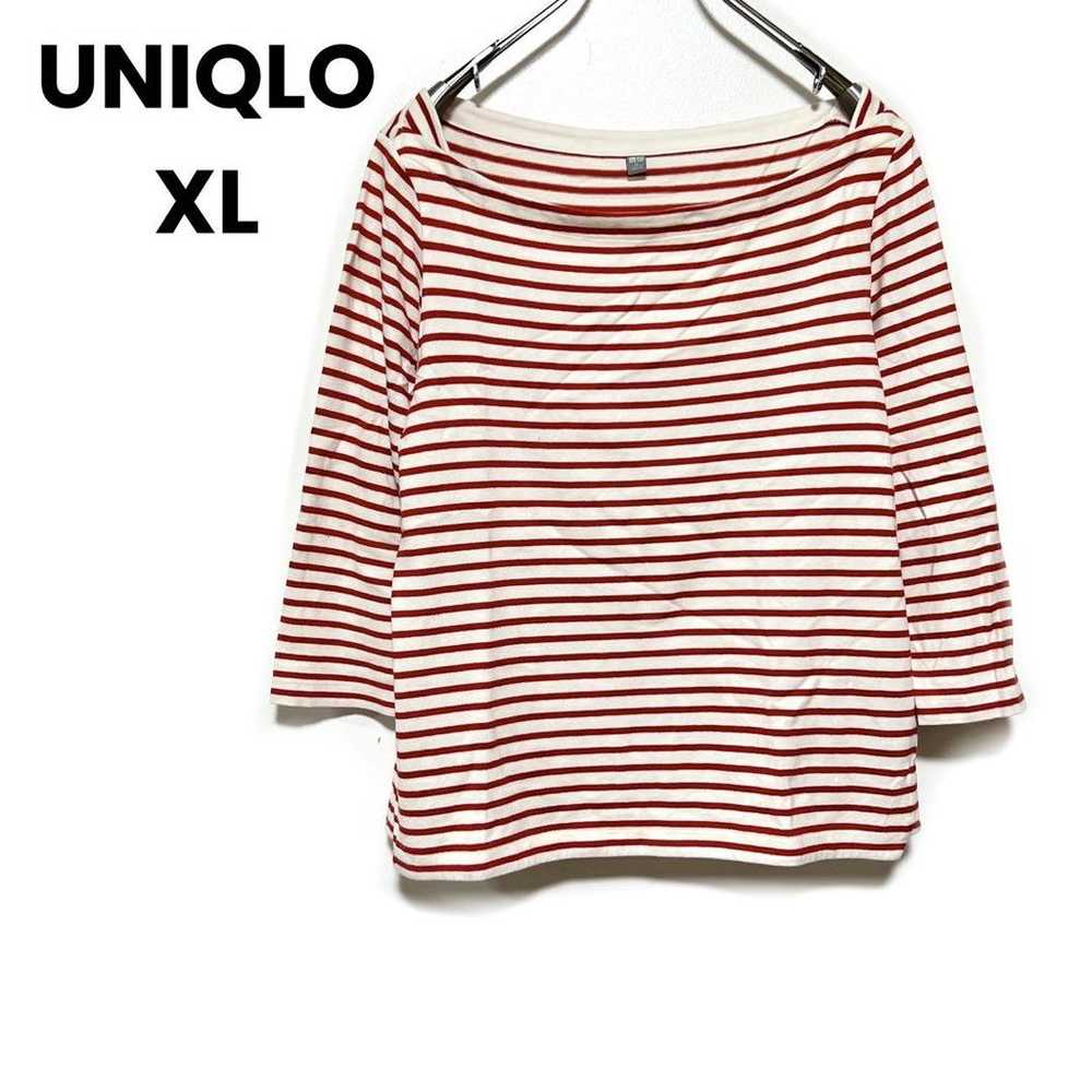 UNIQLO Border Boat Neck T-shirt【XL】 3/4 Sleeve Wo… - image 1