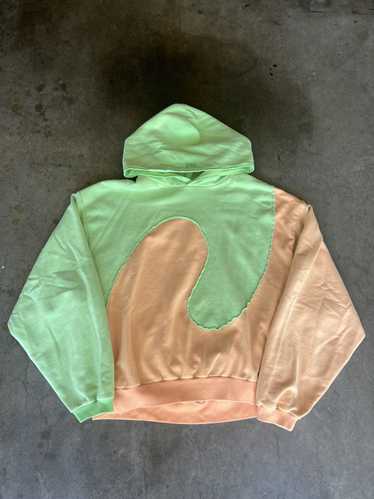 ERL 2021 ERL Swirl Hoodie Sweatshirt Green Orange