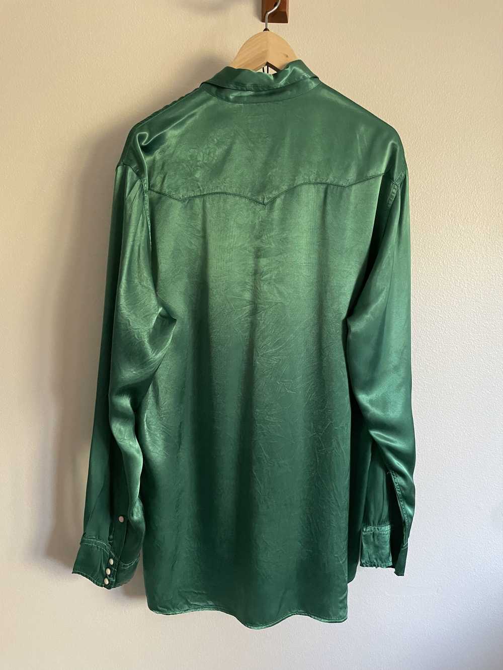 WYTHE Satin Rodeo Shirt - Evergreen - image 3