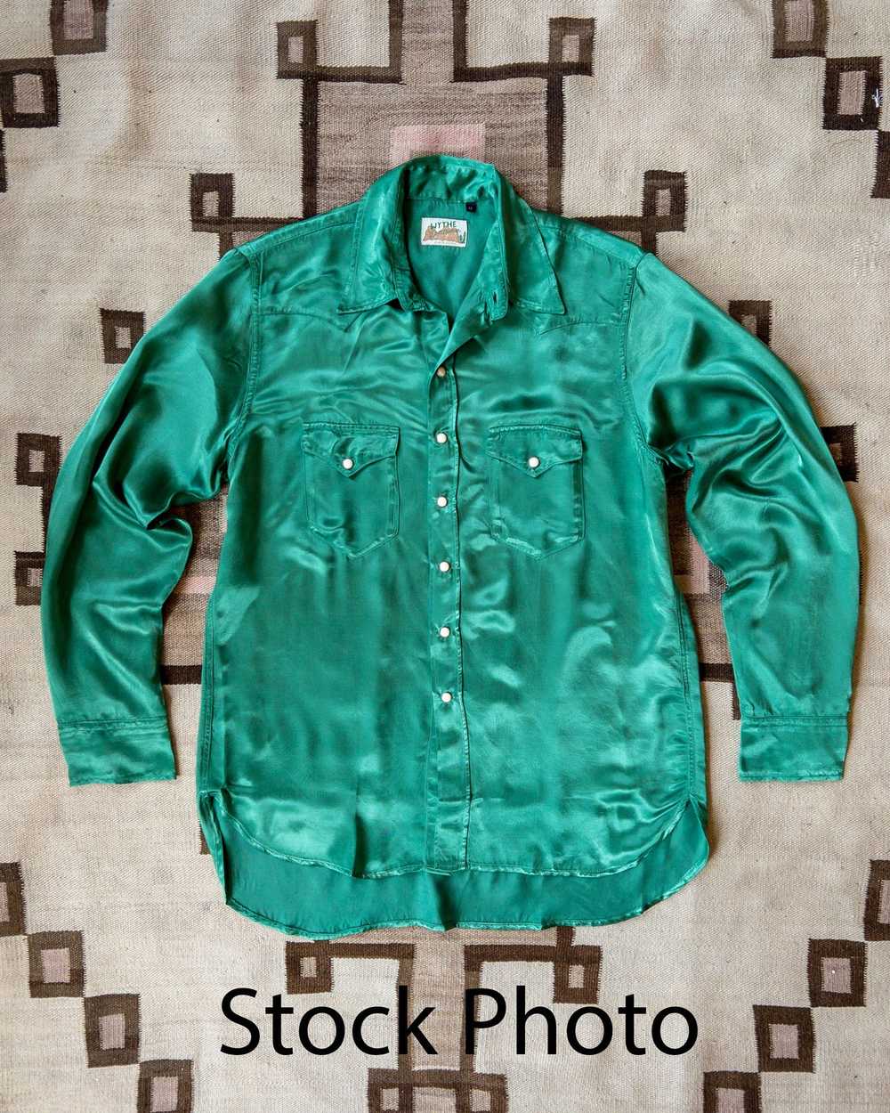 WYTHE Satin Rodeo Shirt - Evergreen - image 5