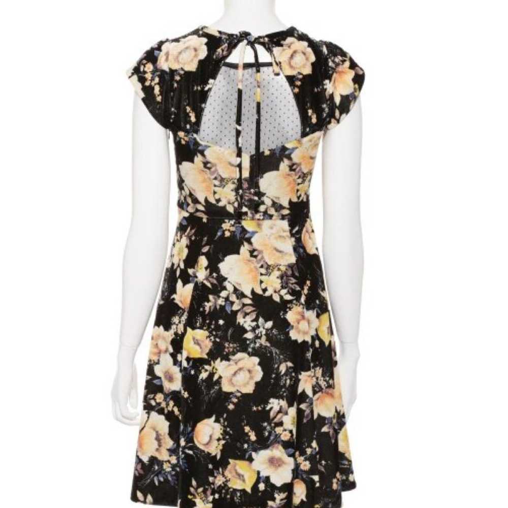 SNIDEL Black Floral Velvet Flare Dress - image 3