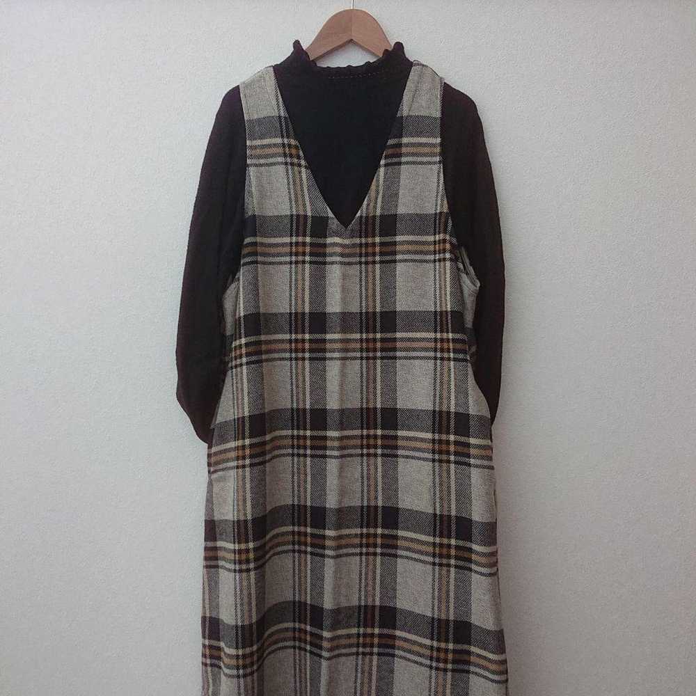 Autumn/Winter Checkered Long Onepiece - image 1