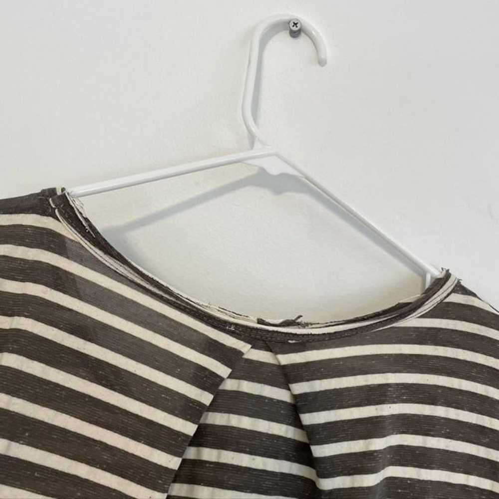 UMGEE Gray Cream Ivory Striped Short Sleeve Cotto… - image 11