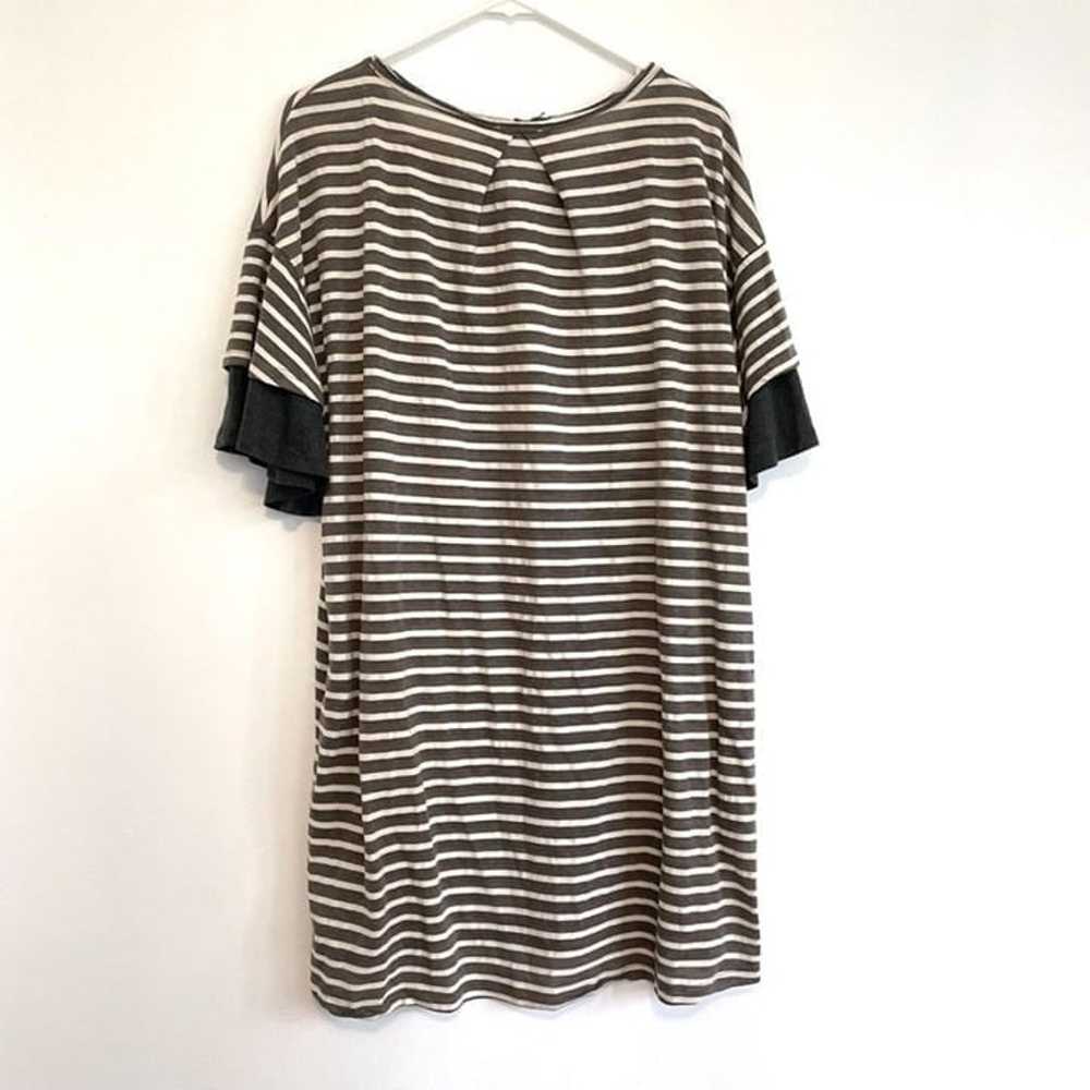 UMGEE Gray Cream Ivory Striped Short Sleeve Cotto… - image 9