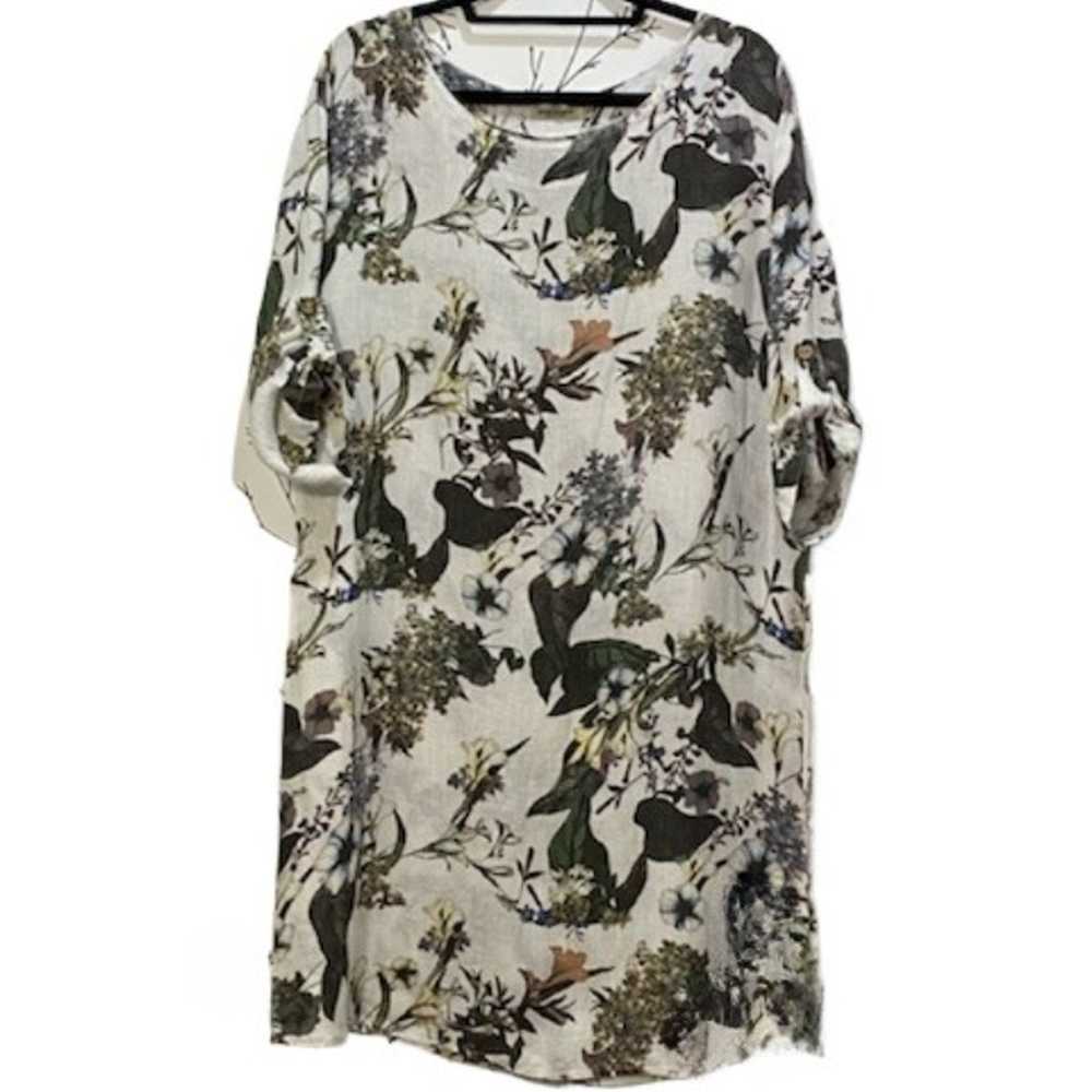 VALENTINA NALDI Women's 100% Linen Botanical Shif… - image 2