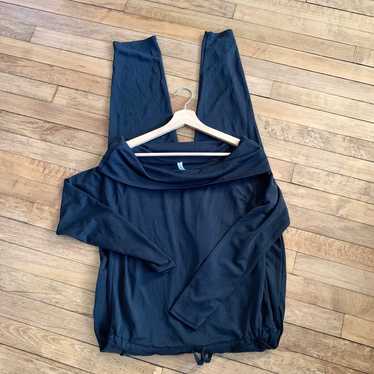 Fabletics Black Cowl Neck Romper Jumpsuit Size S - image 1