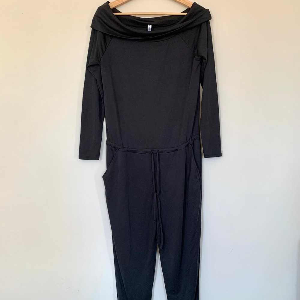 Fabletics Black Cowl Neck Romper Jumpsuit Size S - image 2