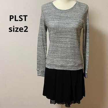 PLST Gray Long-Sleeve Knit/Black Flare Docking One