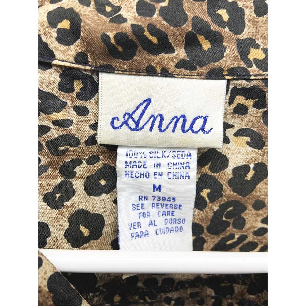 Vintage 80s 90s Anna 100% Silk Leopard Print Shor… - image 3