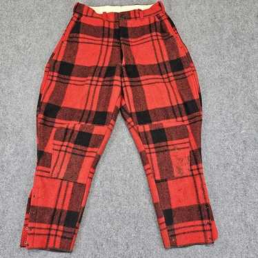 VTG 40s Woolrich Style Wool Buffalo Plaid Red DOU… - image 1