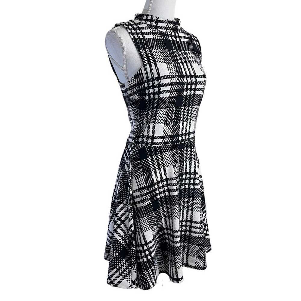 Aqua Black and White Plaid Dress Size Medium Fit … - image 2