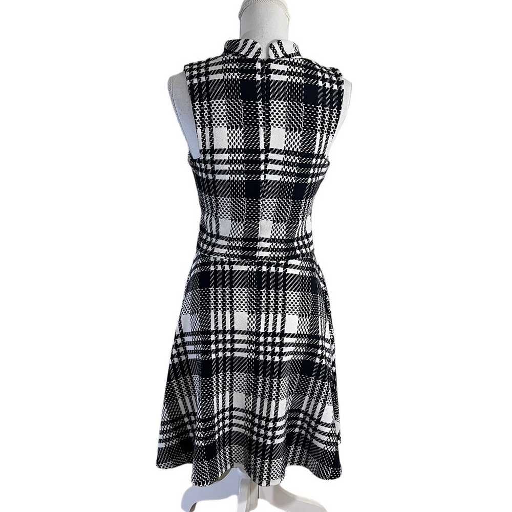 Aqua Black and White Plaid Dress Size Medium Fit … - image 3