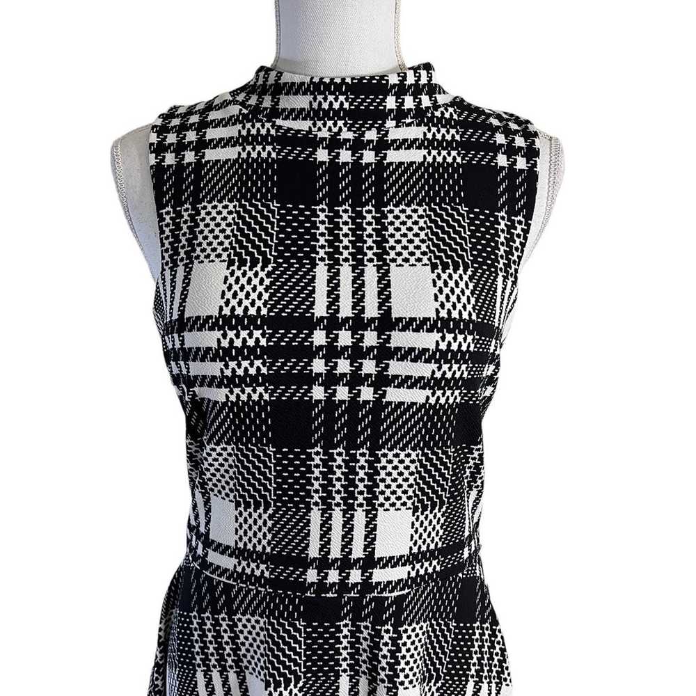 Aqua Black and White Plaid Dress Size Medium Fit … - image 4