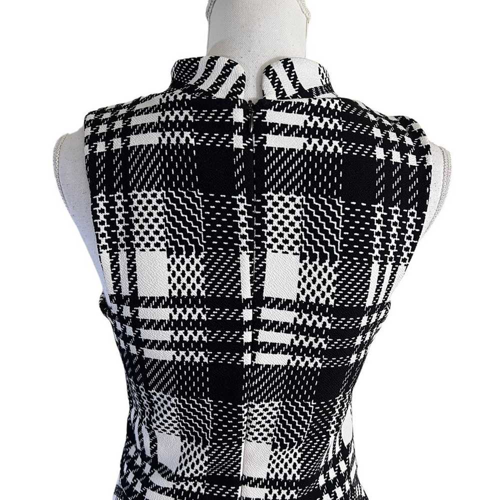 Aqua Black and White Plaid Dress Size Medium Fit … - image 5