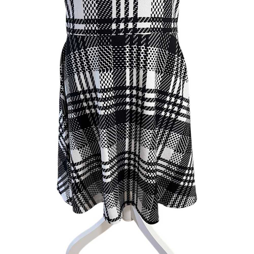 Aqua Black and White Plaid Dress Size Medium Fit … - image 6