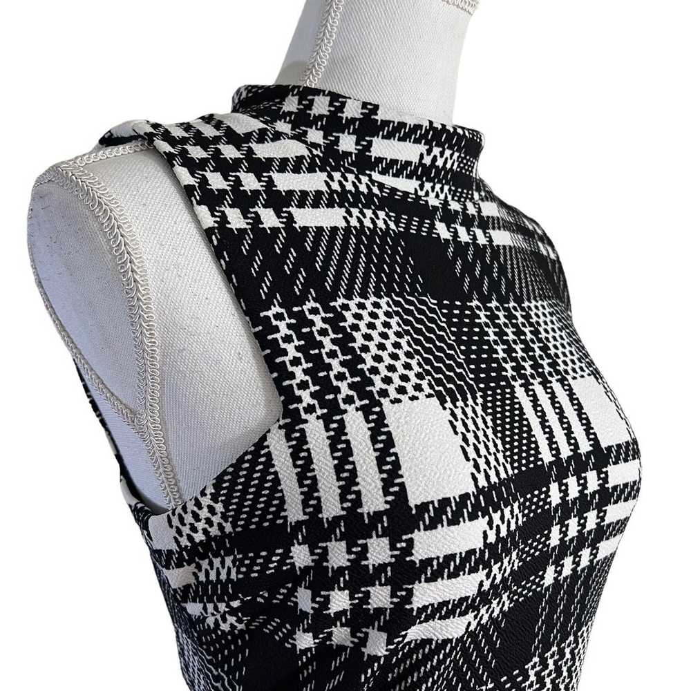 Aqua Black and White Plaid Dress Size Medium Fit … - image 7