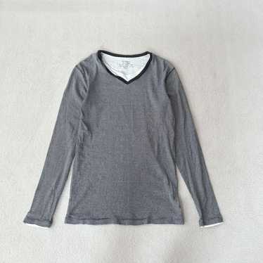 v081 SHIPS【S】T-shirts Cut and sew V-neck Layered … - image 1