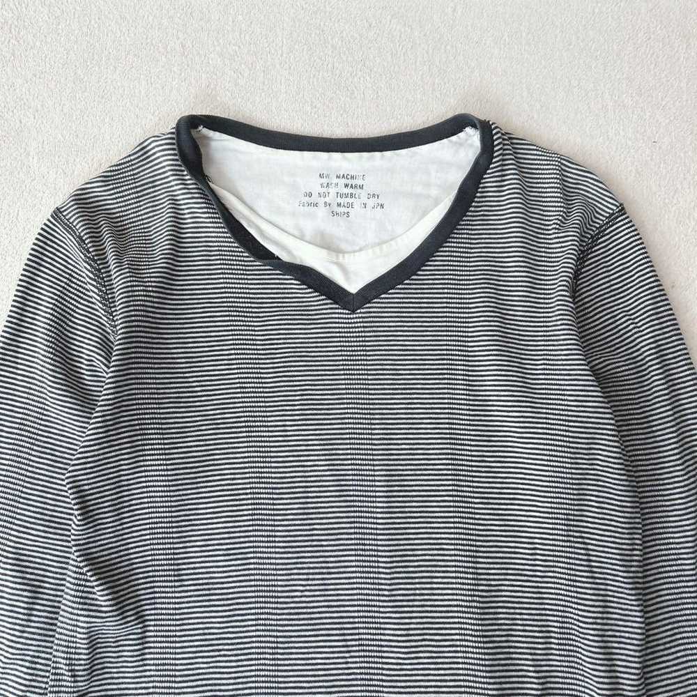 v081 SHIPS【S】T-shirts Cut and sew V-neck Layered … - image 2