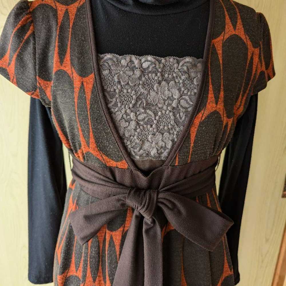 Autumn colors Bourgogne dress. - image 2