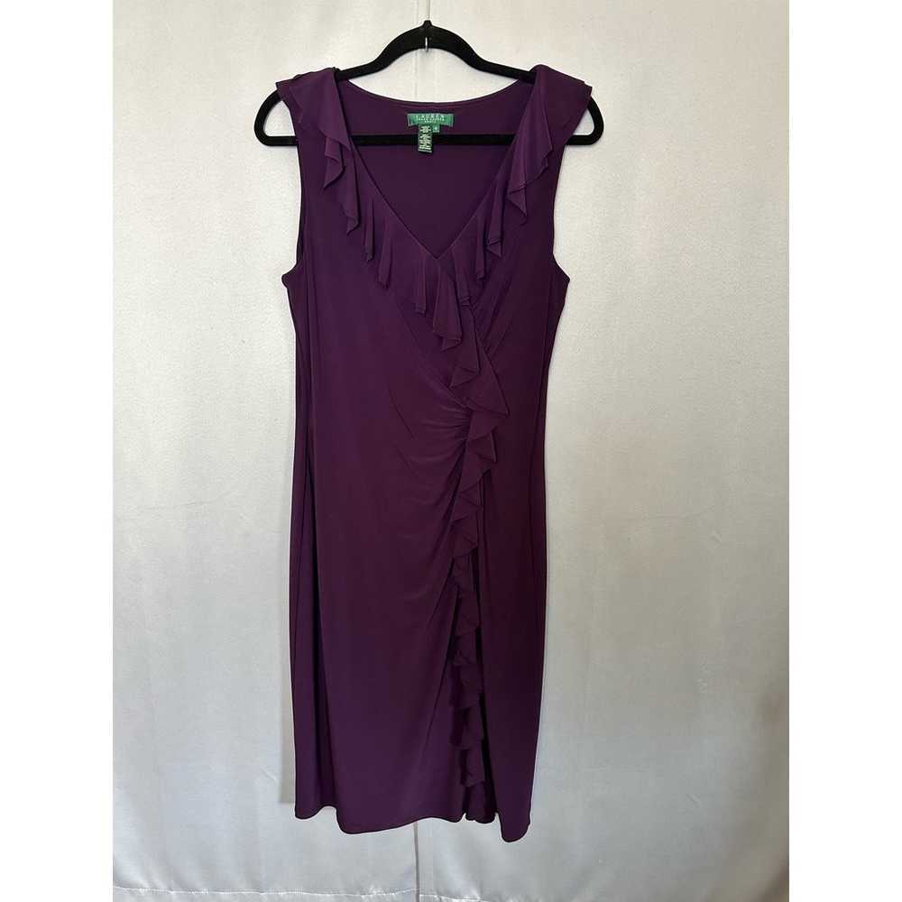 Women's Lauren Ralph Lauren Purple Plum Ruffle Fr… - image 1