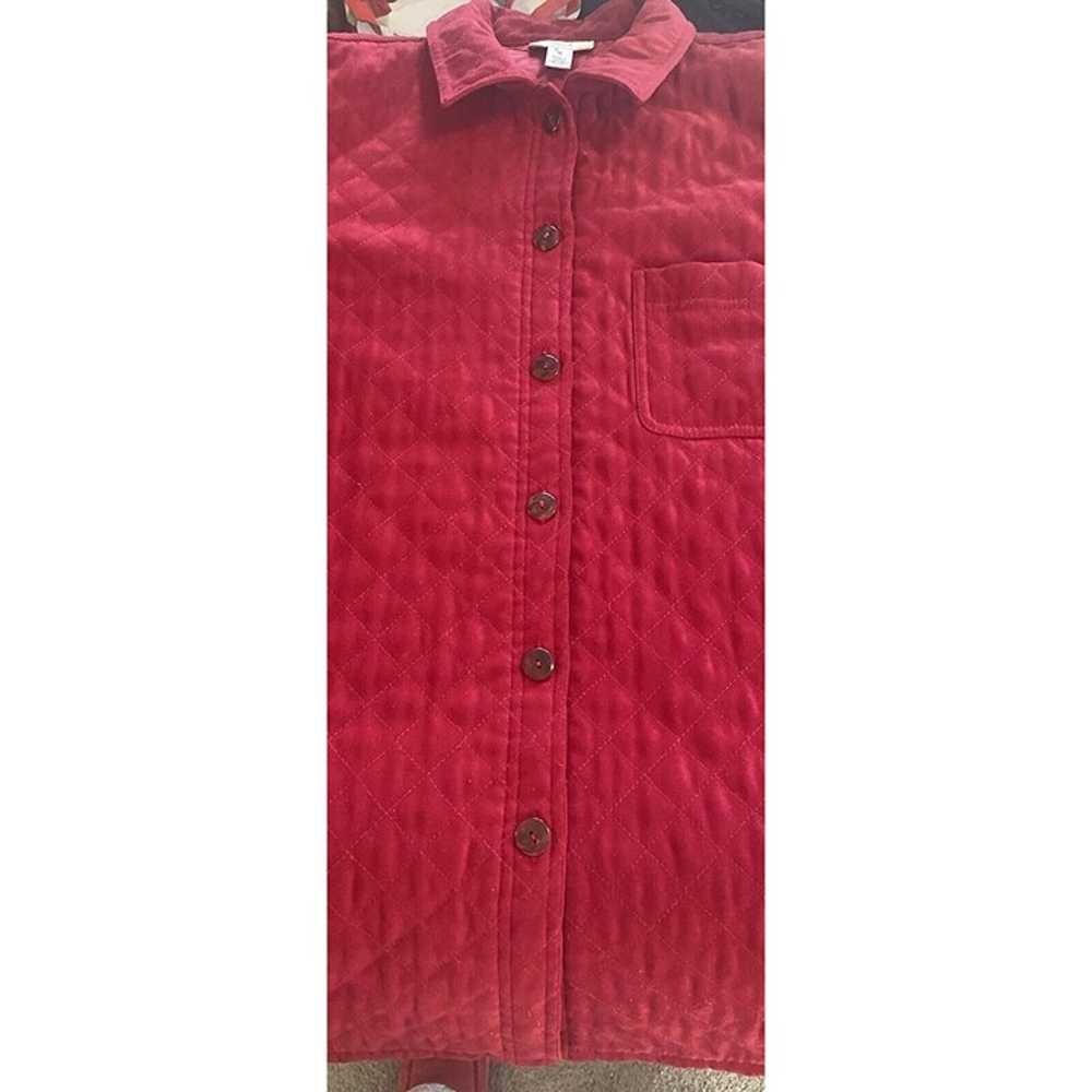 Talbots Red Quilted Lined Shirt Jacket Shacket Sz… - image 6