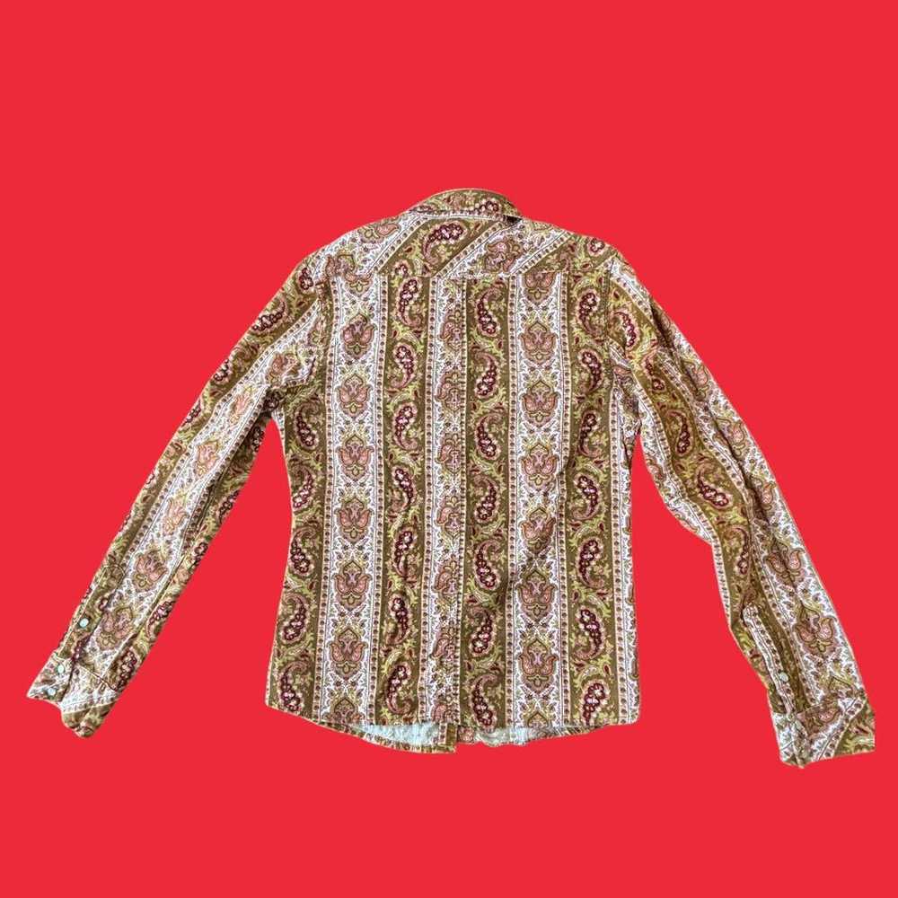 ❤️Vintage❤️Paisley Pattern Corduroy Long Sleeve S… - image 2