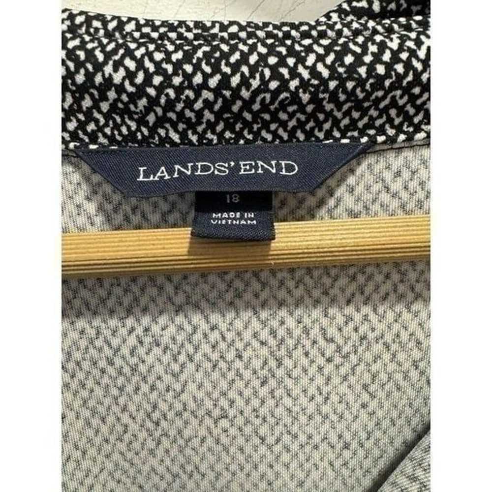 Lands End Black and White Knit Classy Dress Sz 18 - image 2