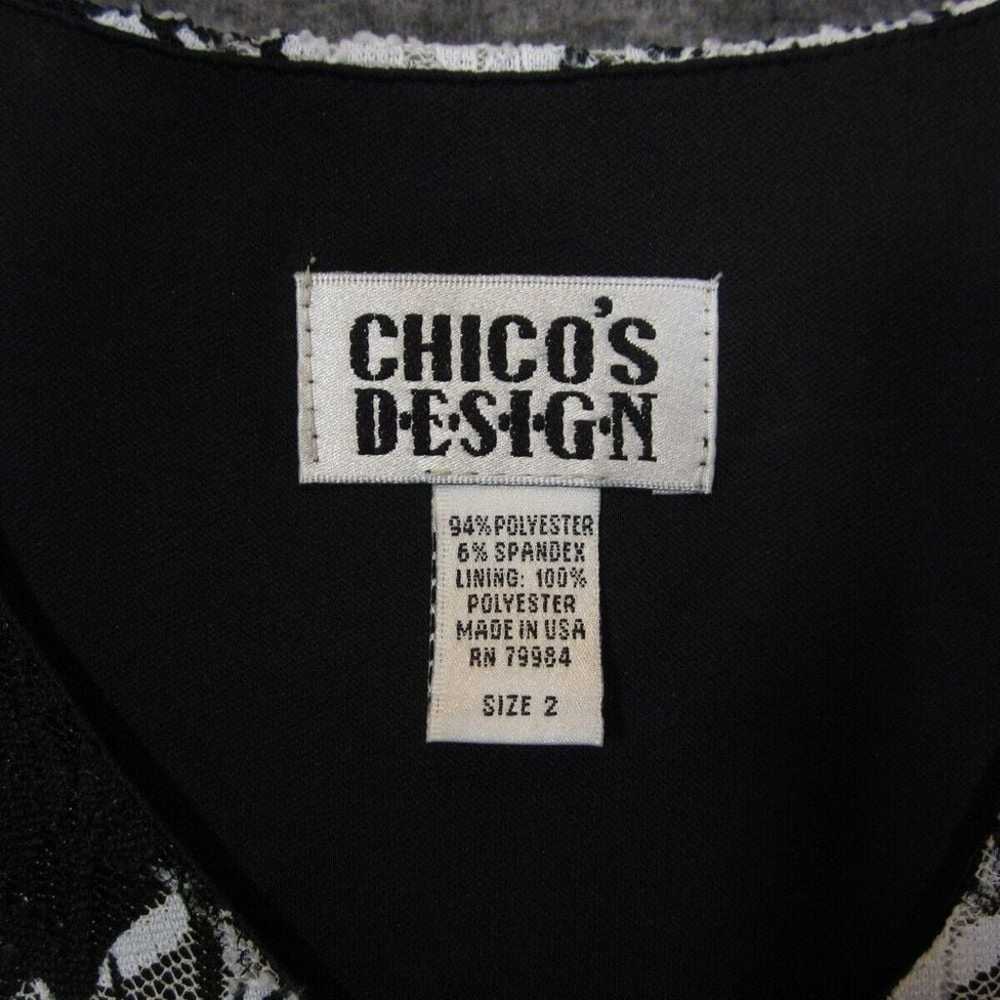 Vtg 80s Chicos Design Blouse Womens 2 Lace V-Neck… - image 6