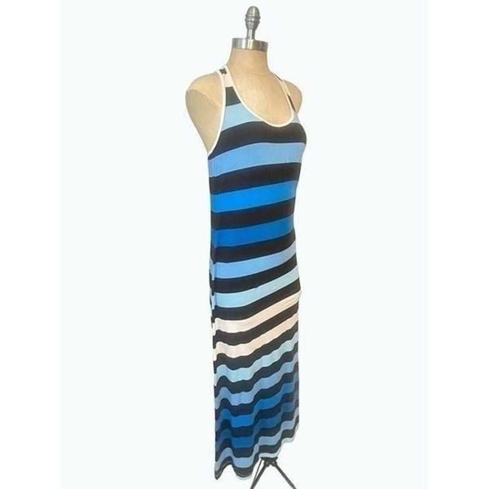 Tommy Bahama Blue Stripe Maxi Dress Small - image 2