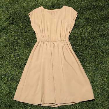 Natural Beauty Basic Knee-Length Beige One-Piece