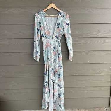 Lush beach lightweight floral wrap tie dress