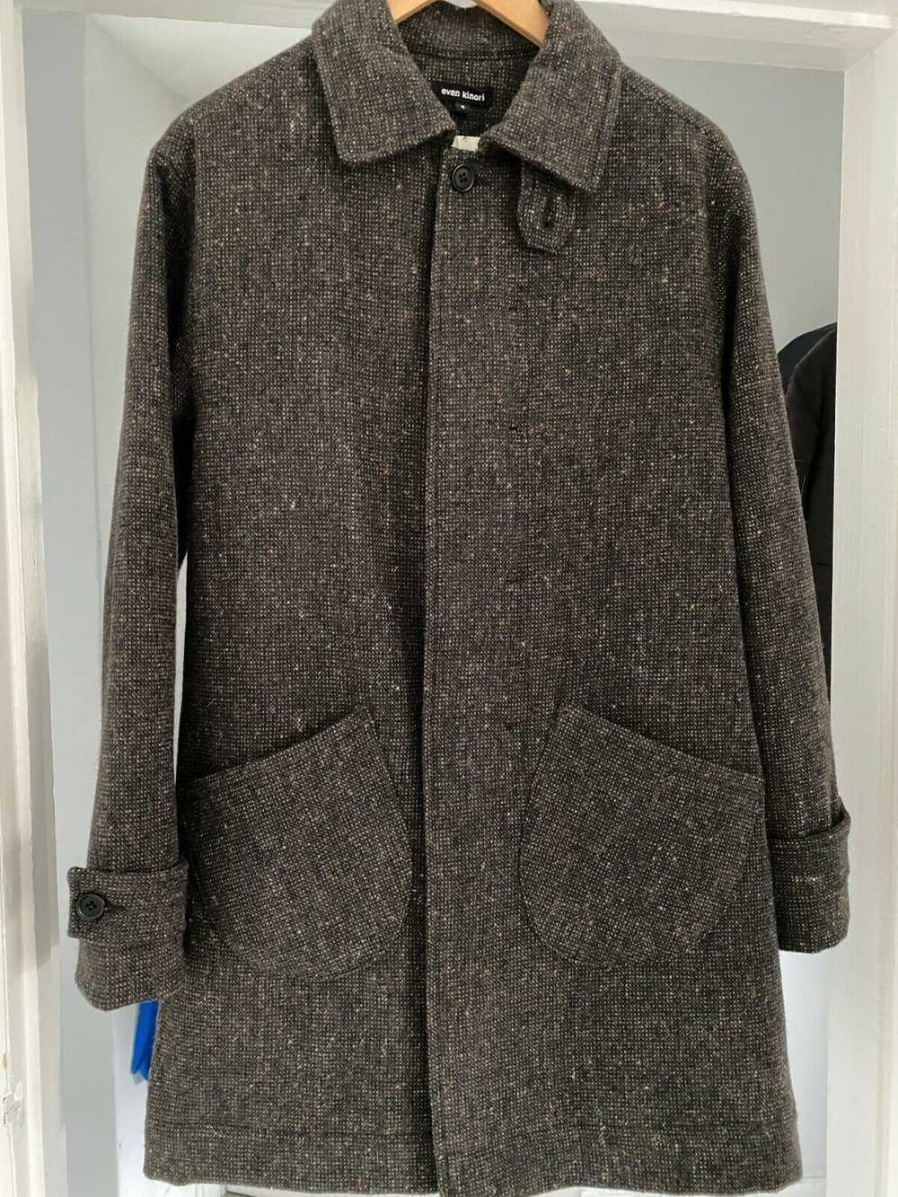 Evan Kinori Covered Placket Coat - Irish Tweed - image 1