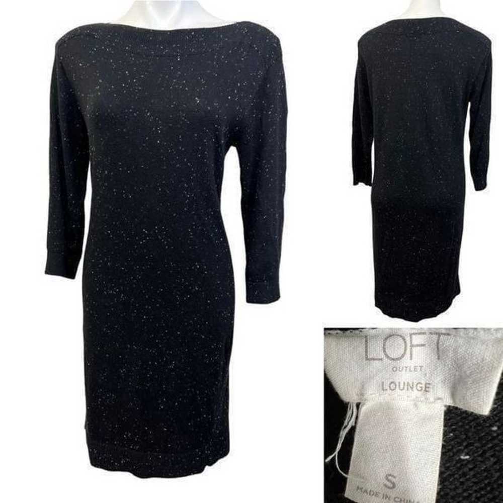 LOFT Lounge Outlet sweater dress S black heathere… - image 1