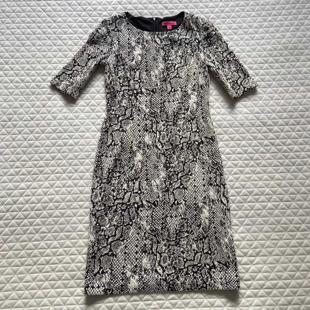 Betsey Johnson Dress Womens 10 Snakeskin Print Wh… - image 1