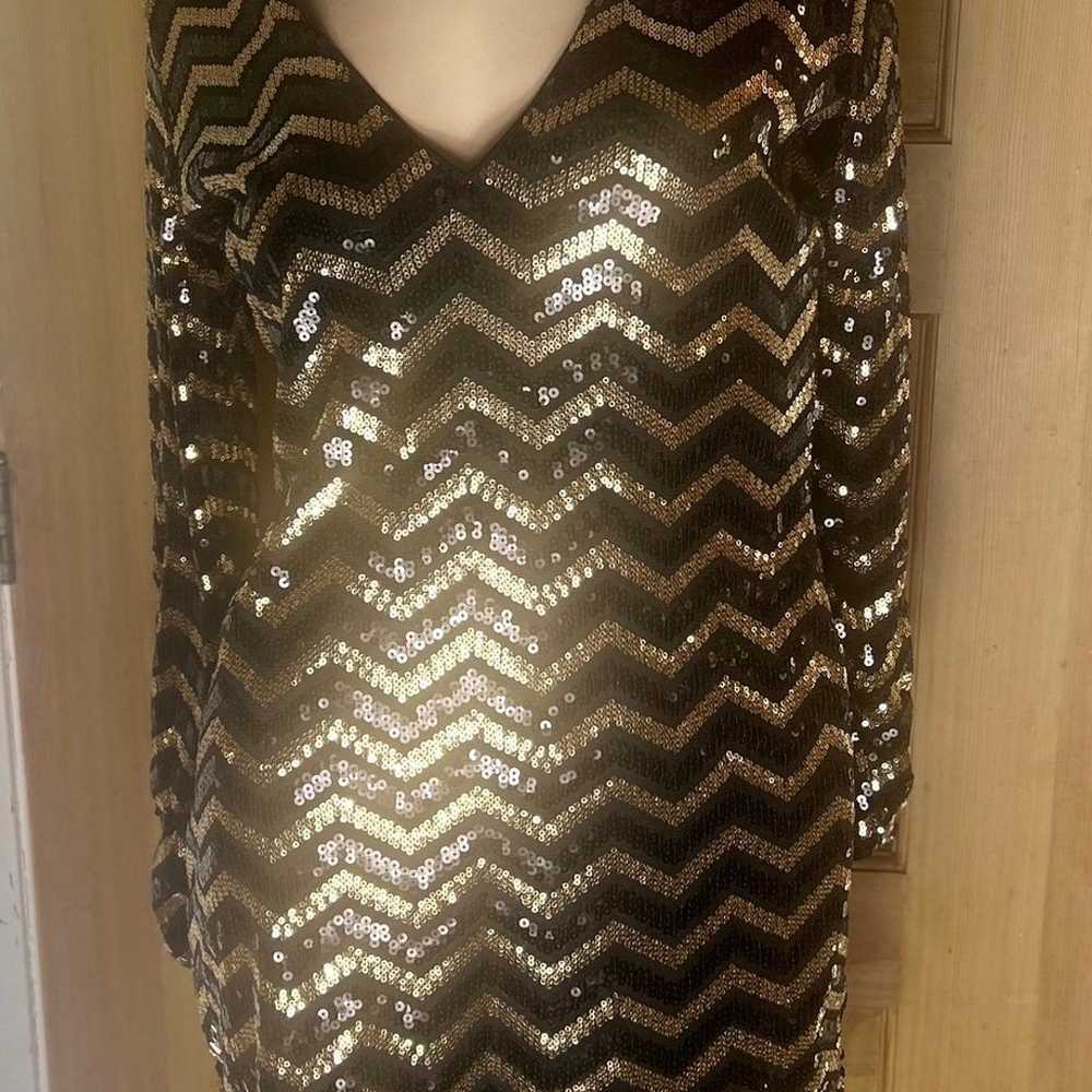 H&M Divided Black and gold chevron stripe sequin … - image 4