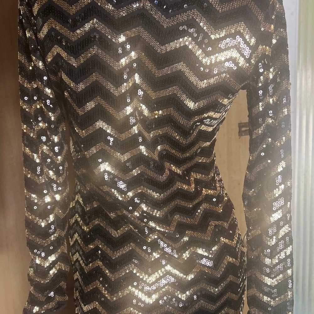 H&M Divided Black and gold chevron stripe sequin … - image 6