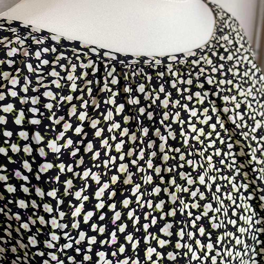 【H&M】Black and white small floral print long slee… - image 3