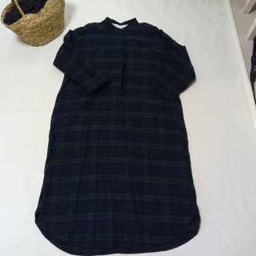 [Muji] Flannel Check Shirt Dress