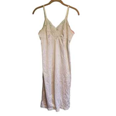 Vintage White Lace Sleeveless Midi Slip Dress Min… - image 1