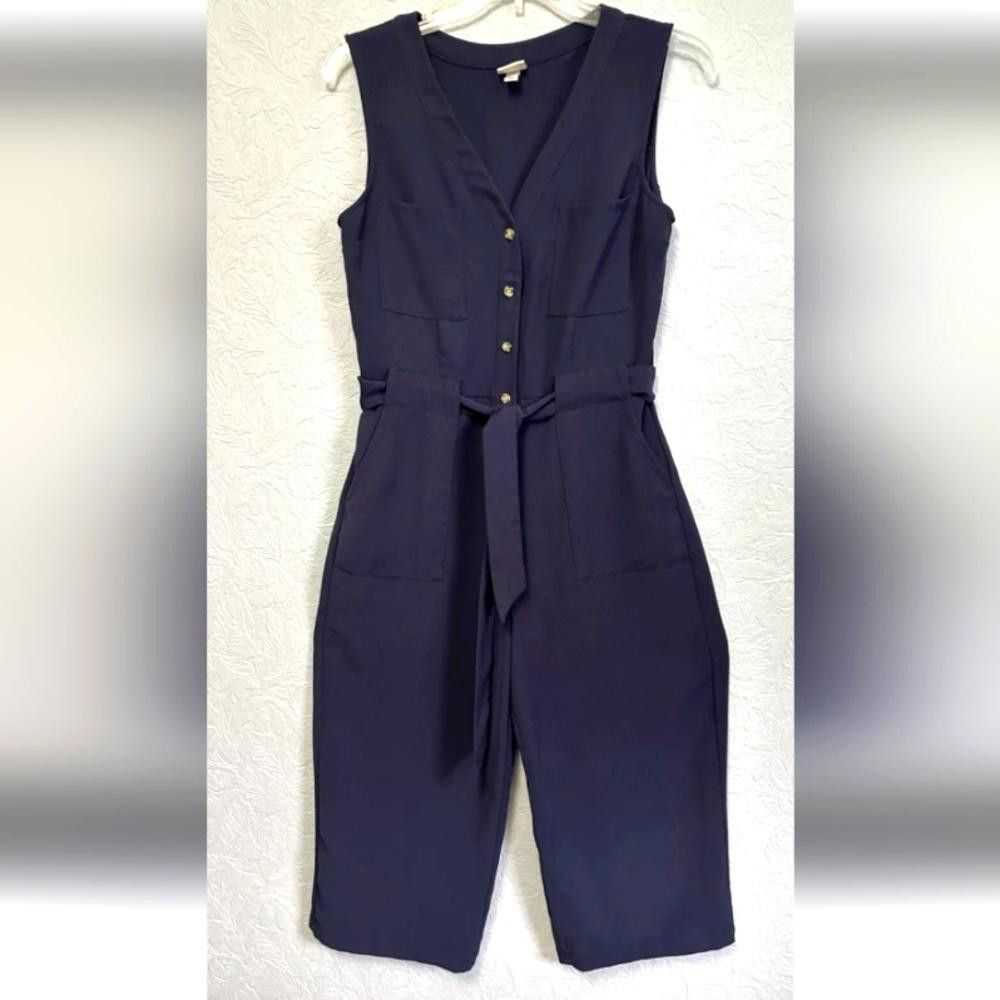 Designer A New Day Navy Blue Sleeveless Jumpsuit … - image 1