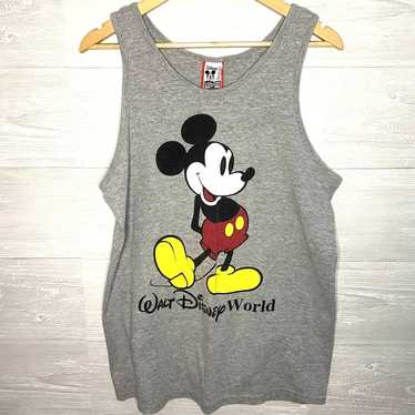 DISNEY World VINTAGE 90s Mickey Mouse Gray Cotton… - image 1