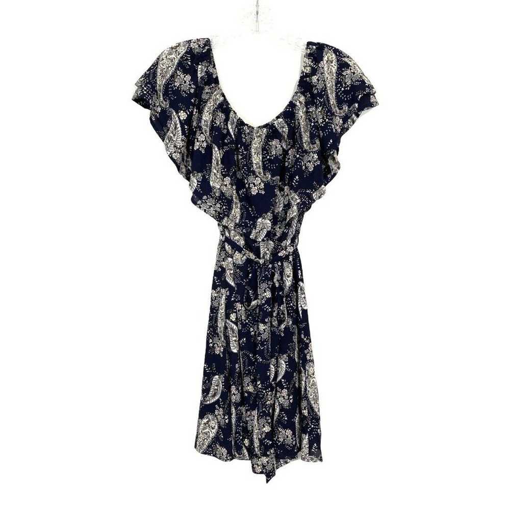 Lush Off the Shoulder Navy Floral Paisley Mini Dr… - image 3