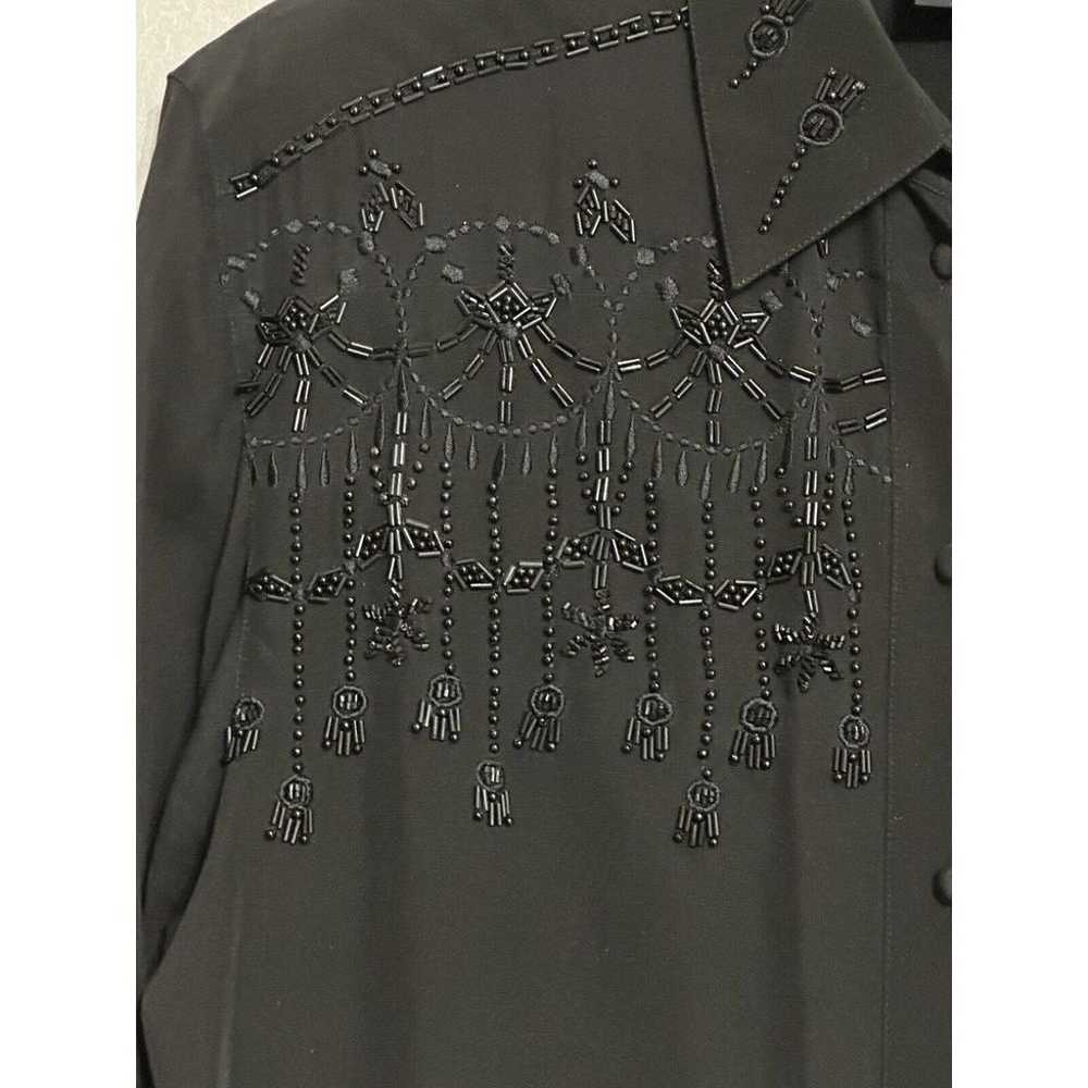 IB Diffusion Vintage Black Embroidered Beaded Wes… - image 4