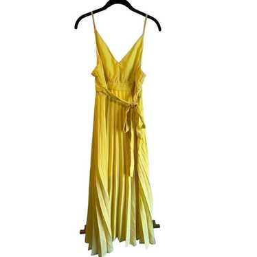 Stunning Yellow Pleated Maxi Dress with Spaghetti… - image 1