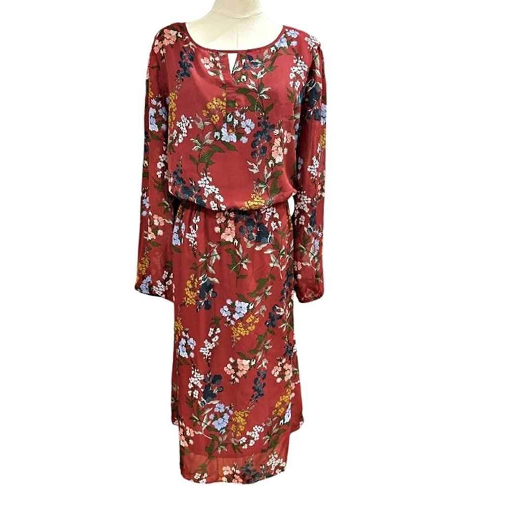 Chicos Blouson Floral Keyhole Dress Sz 2.5 14 Mar… - image 2