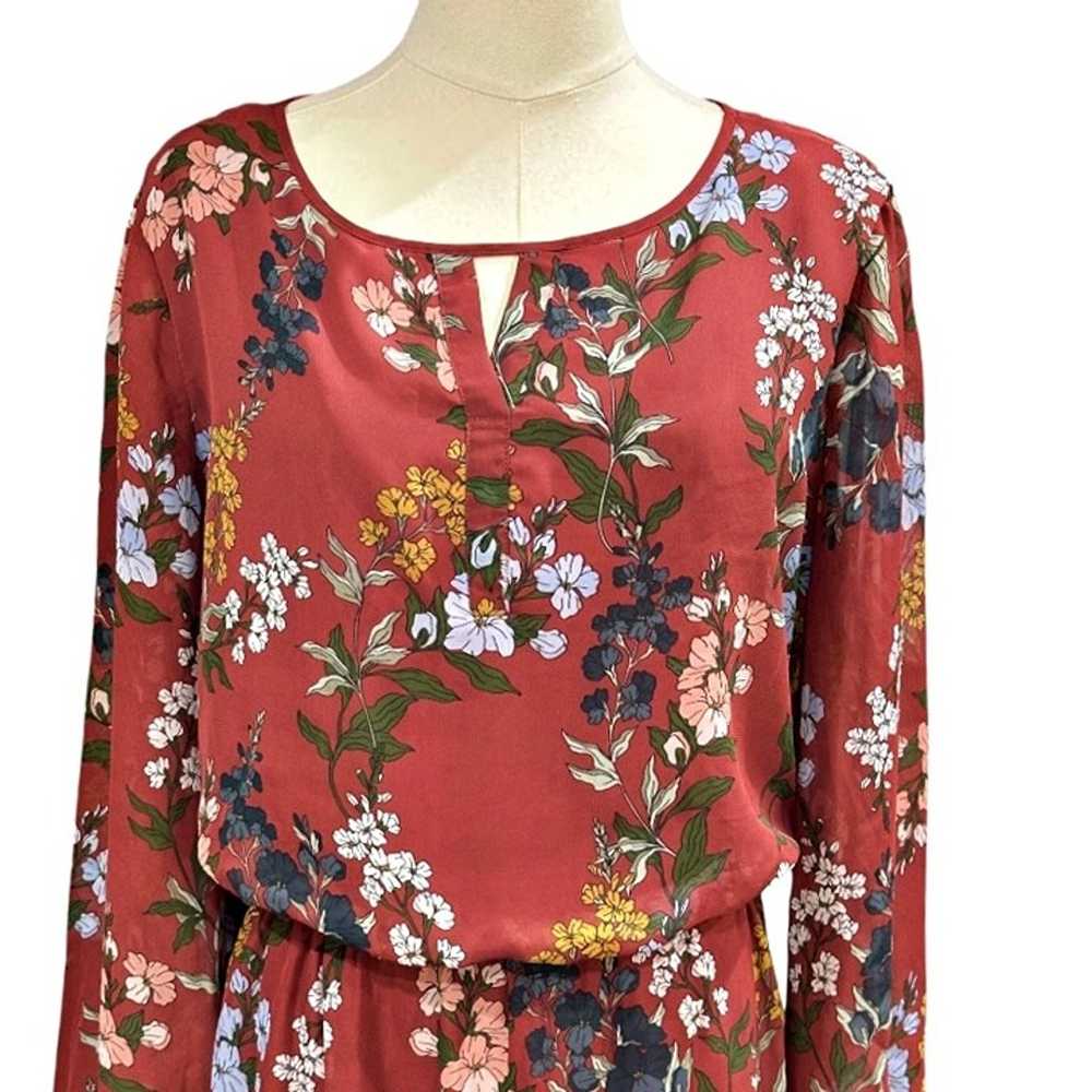 Chicos Blouson Floral Keyhole Dress Sz 2.5 14 Mar… - image 3