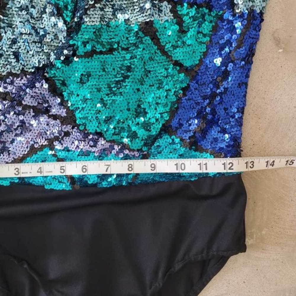 VTG Capriccio Sequin Body Suit Teal UNIQUE GYMNAS… - image 12