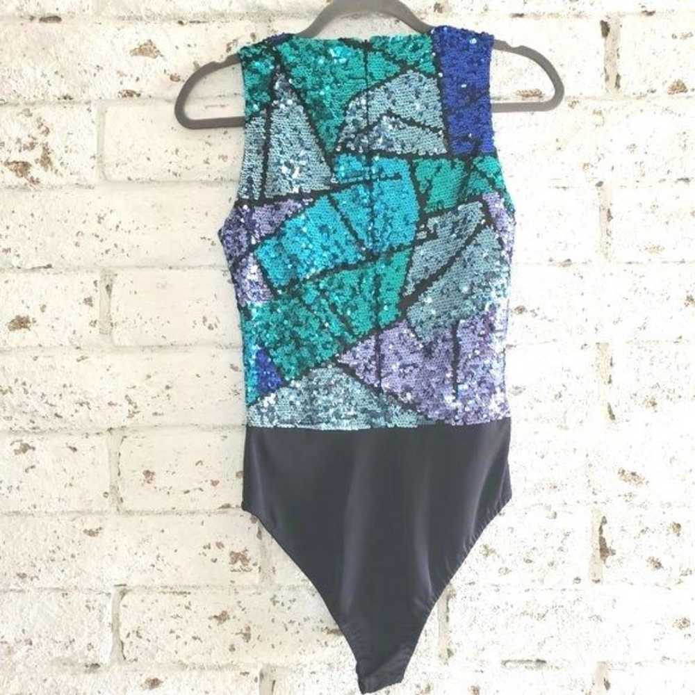 VTG Capriccio Sequin Body Suit Teal UNIQUE GYMNAS… - image 2