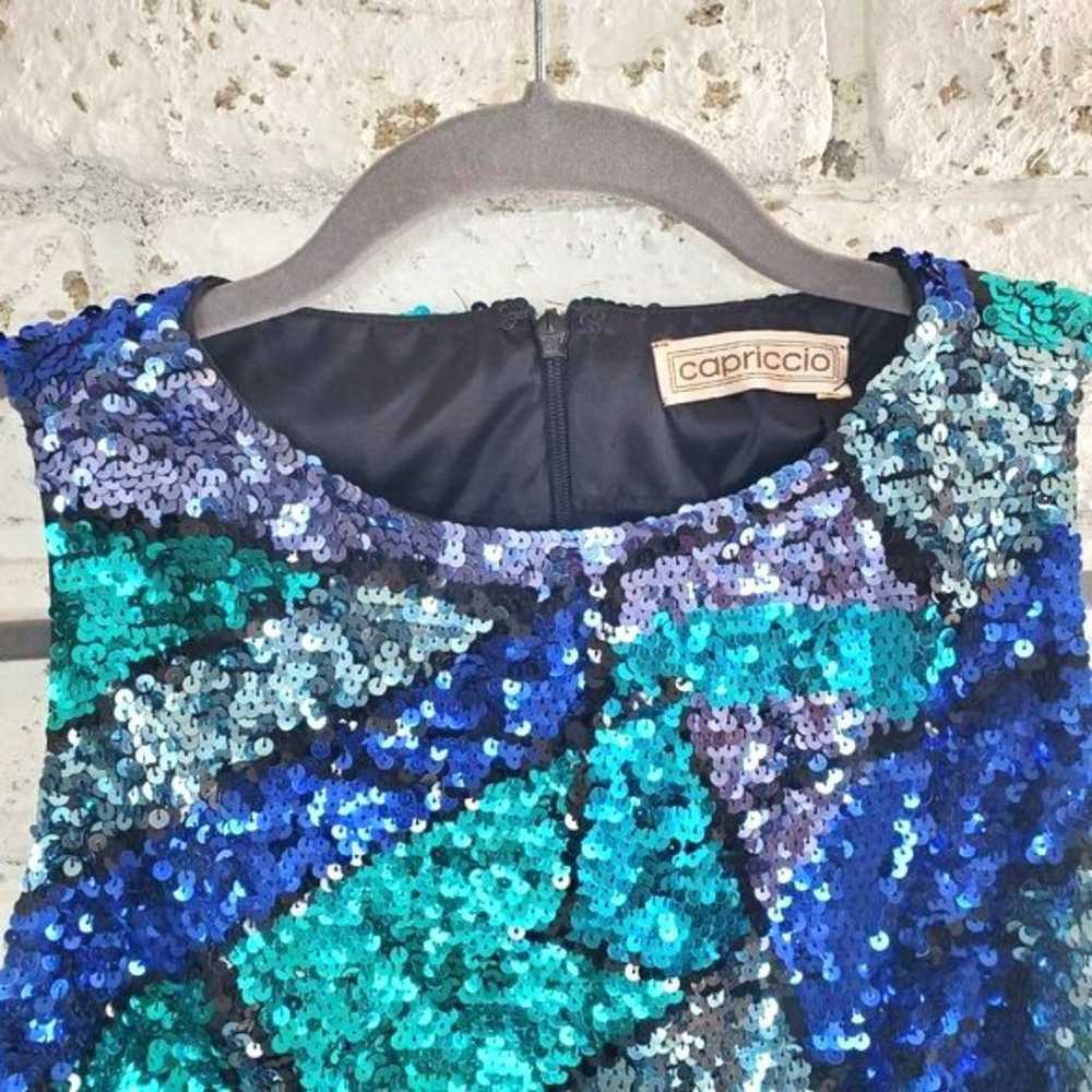 VTG Capriccio Sequin Body Suit Teal UNIQUE GYMNAS… - image 3