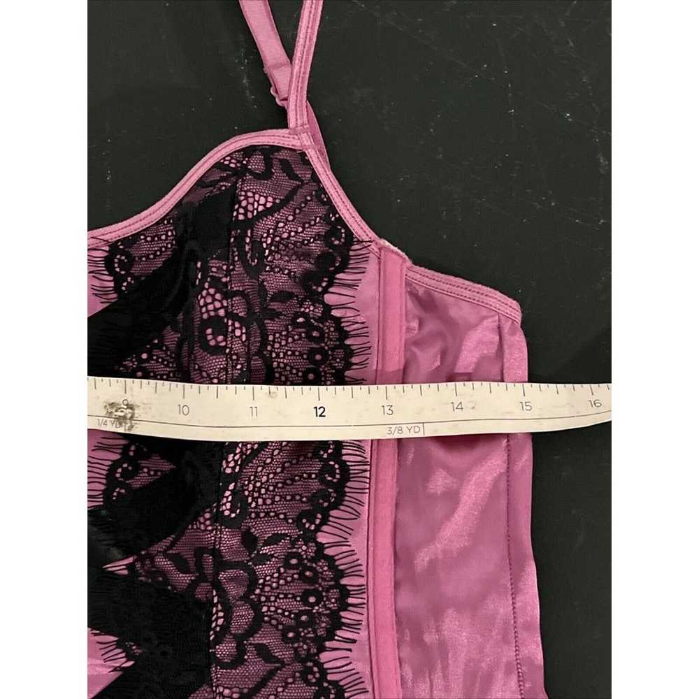 Victoria Secret Vintage Lace Bustier Magenta Blac… - image 12